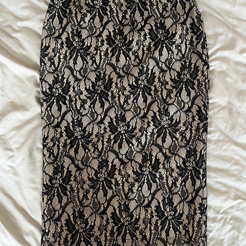 Moon Collection Black Embellished Pencil Midi Skirt​